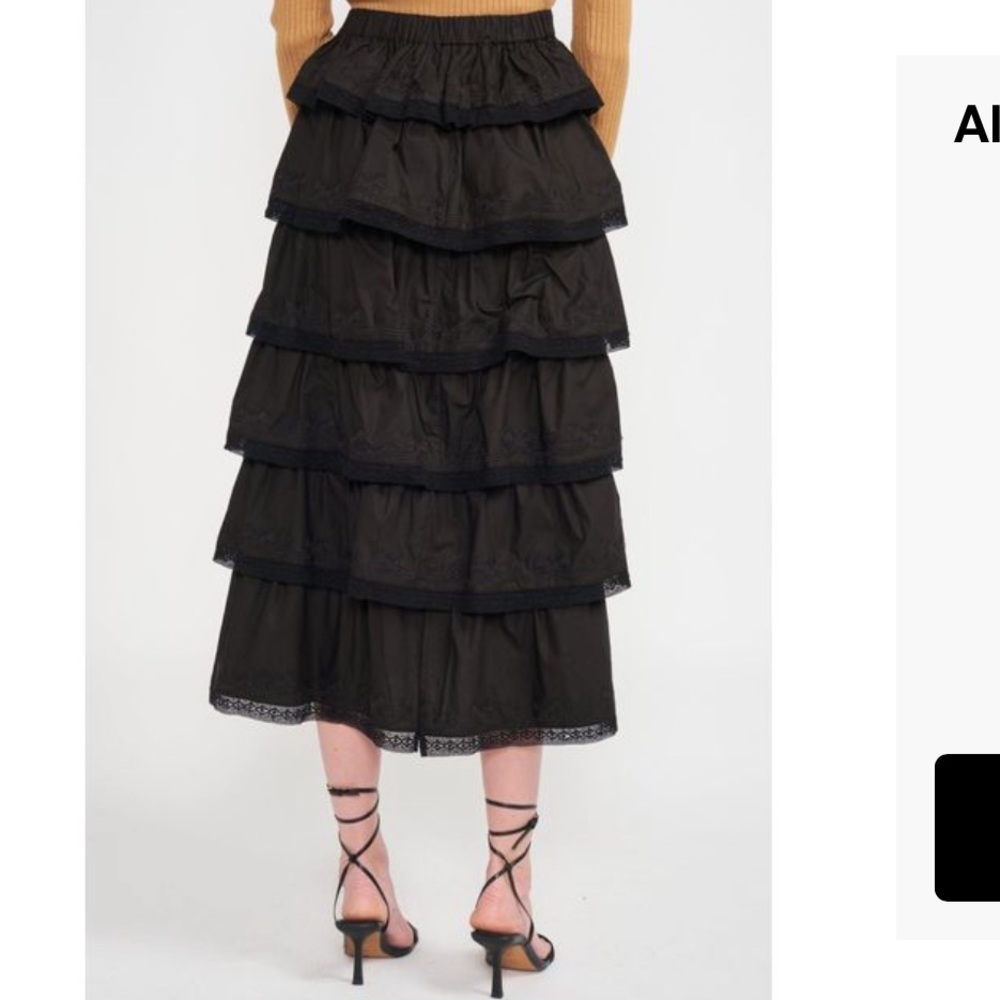 EN SAISON Women's Black Louis Midi Skirt - Picture 2 of 13